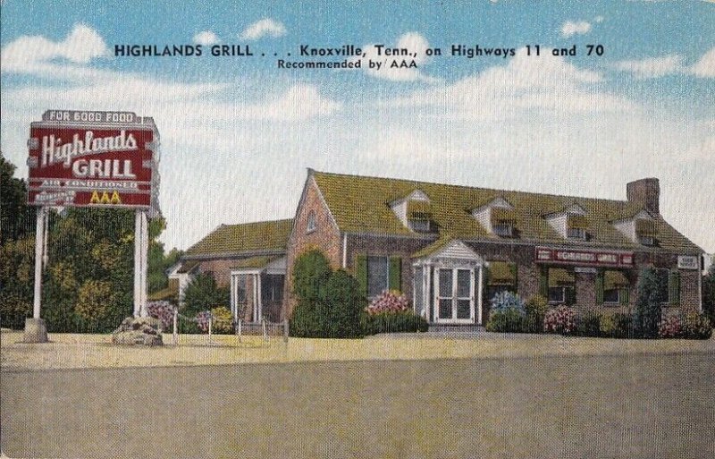 Postcard Highlands Grill Knoxville TN