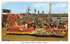 Rose Parade Portland's Hollywood District Float Portland Oregon 1950s postcard