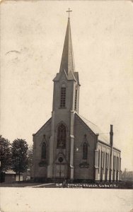 Real Photo Postcard Catholic Church in Cuba, New York~121462