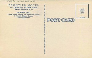 Frontier Motel roadside Grill Café Roosevelt Utah Postcard Teich linen 21-39