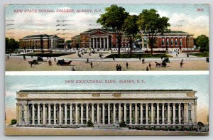 Albany NY Normal College And Educational Bldg 1909 To Hinsdale MA Postcard W30