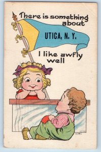 Utica New York NY Postcard There Is Something About Children 1916 Vintage Posted