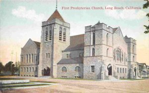 First Presbyterian Church Long Beach California 1910c postcard