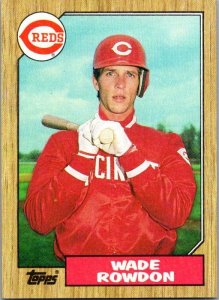 1987 Topps Baseball Card Wade Rowdon Cincinnati Reds sk3311