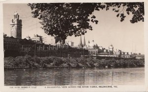 Postcard RPPC Delightful View Across River Yarra Melbourne Australia