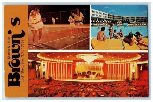 1979 Charles And Lilian Brown's Hotel Loch Sheldrake NY Multiview Postcard 