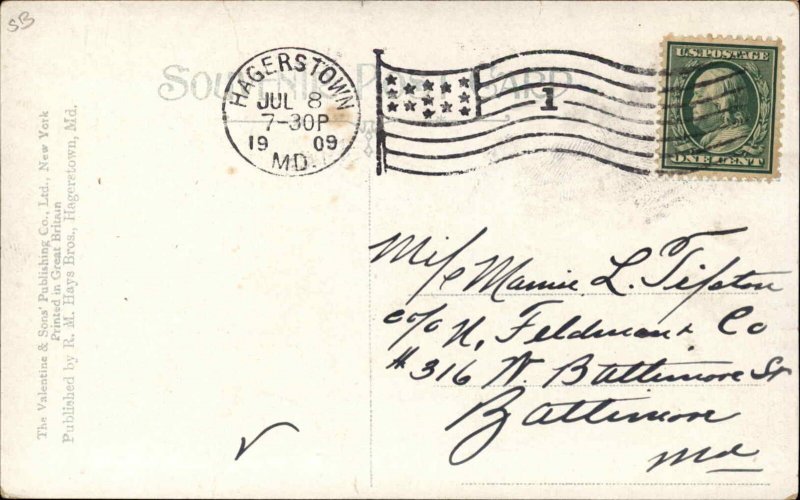 Hagerstown MD West Washington St. c1910 Postcard