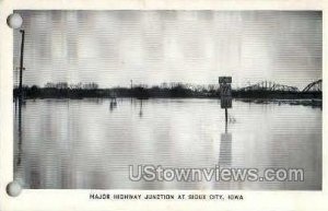Major Highway Junction Flood 1952 - Sioux City, Iowa IA