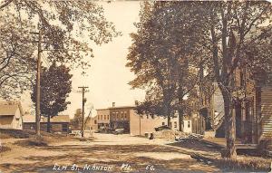 North Anson ME Dirt Elm Street Store Fronts Horses & Wagon RPPC Postcard