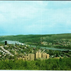 c1950s Edmundston NB Aerial Hospital Saint John River Madawaska ME Maine Border