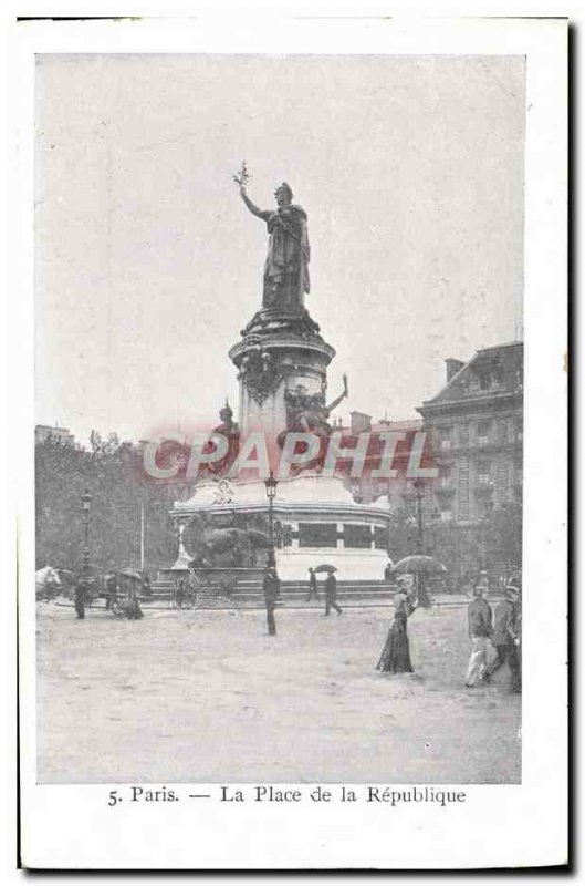 Old Postcard Paris Place Of The Republic