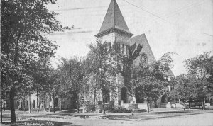 Illinois Chicago 1st Presbyterian Church roadside Postcard 22-3232