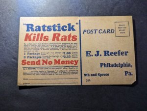 Mint USA Advertisement Postcard Ratstick Kills Rats Sample