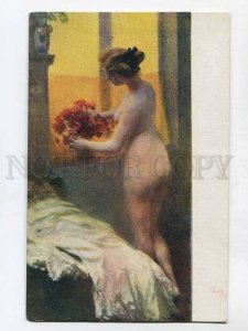 3075014 NUDE Lady w/ FLOWERS by ARTURO NOCI vintage Italian PC