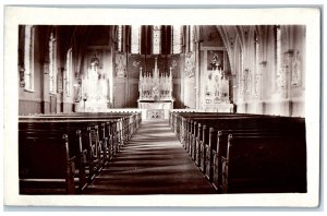 1914 St. Patrick Church Interior View Amboy Illinois IL RPPC Photo Postcard