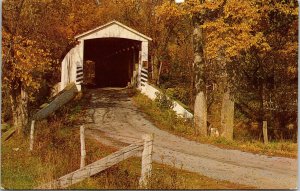 Heart Amishland Nolts Point Mill Bridge Picturesque Crossing Conestoga Postcard 