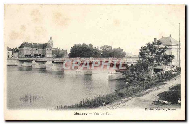 Postcard Old Seurre view of the bridge