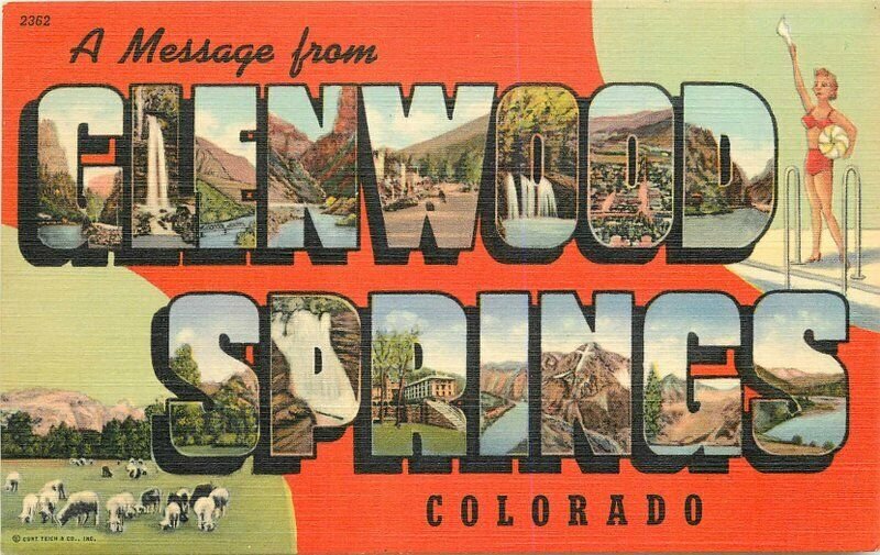 Agriculture Recreation Glenwood Springs Colorado large Teich Postcard 7974