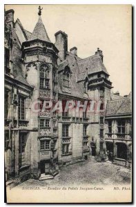 Old Postcard Bourges Palais Jacques Coeur Staircase