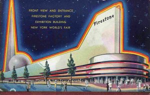 Firestone Tire Factory Exhibition Building New York Worlds Fair 1939 postcard