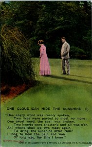 Postcard Romantic One Cloud Can Hide the Sunshine Bomforth Song C.1910 J3