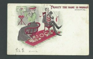 1907 PPC Humor Fraility Thy Name Is Woman By Shakespeare UDB