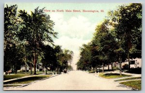 North Main Street   Bloomington  Illinois  Postcard  c1910