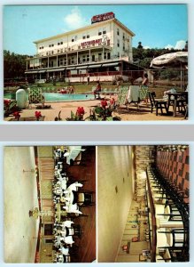 HIGHLANDS, New Jersey NJ ~ Roadside ALPINE MANOR MOTEL Dining Bar 1960s Postcard