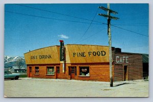 J96/ Victor Idaho Postcard Chrome Timberline Caf� Fine Food Drinks 283