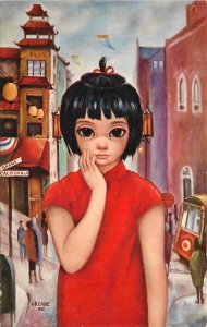 Postcard 1962 Margaret Keane big eyes Chinatown Girl  California 23-13670