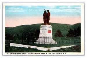 Battle Monument Lake George New York NY UNP WB Postcard M19