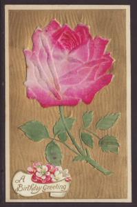 A Birthday Greeting,Rose,Applique Postcard