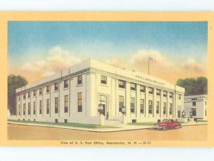 Linen POST OFFICE SCENE Manchester New Hampshire NH AF1040
