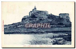 Fos sur Mer - L & # 39Eglise and the Remparts - Old Postcard