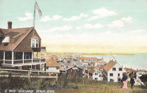 Winthrop Beach Massachusetts Birds Eye View Vintage Postcard AA8657