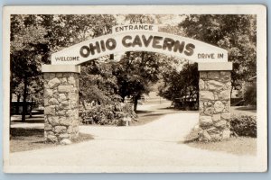 c1910's Entrance Ohio Caverns West Liberty Ohio OH RPPC Photo Postcard