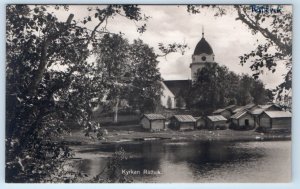 RPPC Rättvik Kyrkan Chuch SWEDEN Postcard