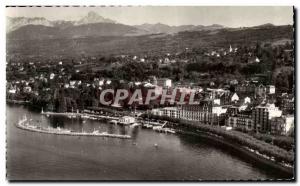 Old Postcard Evian Les Bains Aerial view harbor and Dent d & # 39Oche