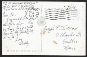 Land Locked Training Ship Indiantown Gap Pennsylvania Used c1944