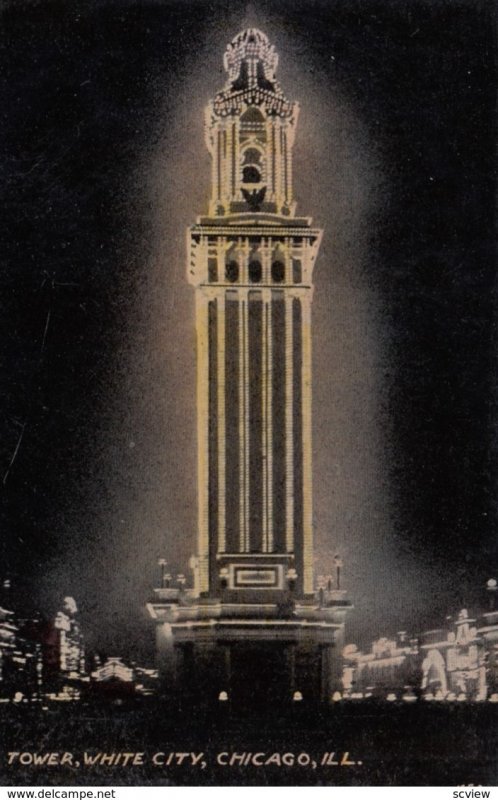 CHICAGO, Illinois, 00-10s ; White City Amusement Park , Tower at night