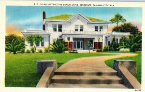 Attractive Beach Drive Residence Panama City Florida Postcard