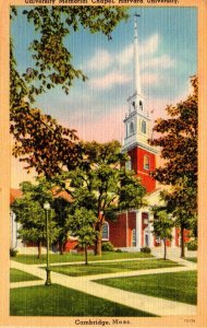 Massachusetts Cambridge Harvard University University Memorial Chapel