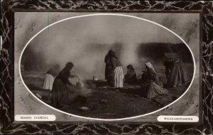 Antique NEW ZEALAND RPPC Whakarewarewa Maoris Cooking Real Photo PC