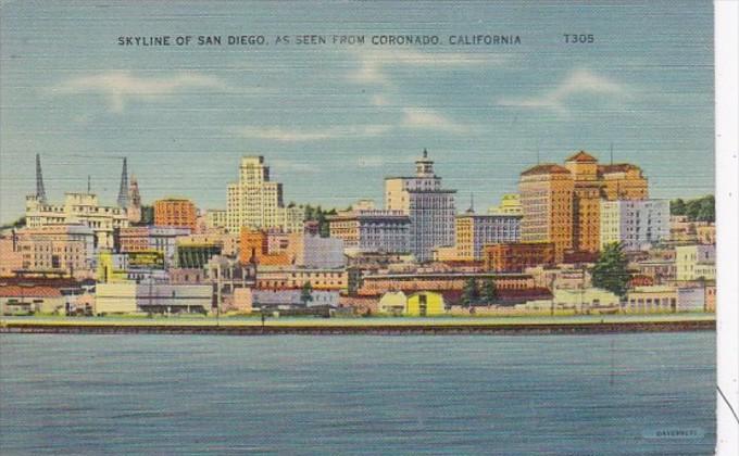 California San Diego Skyline As Seen From Coronado