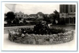 Ada Lois Sipuel OU College Campus Fountain Norman OK RPPC Photo Postcard