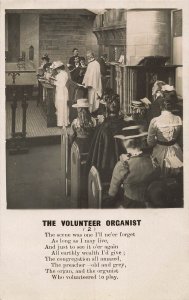 THE VOLUNTEER ORGANIST-4 POSTCARD SERIES-POEMS~1905 POST TO PATCHWAY Nr BRISTOL