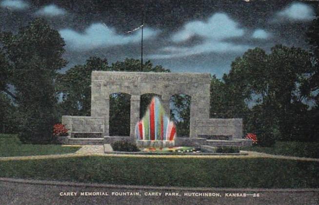 Kansas Hutchinson Carey Memorial Fountain Carey Park