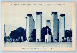 Paris France Postcard International Exhibition Porte de la Concorde 1925