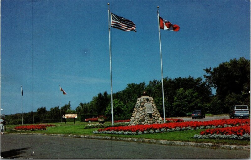 Cairn Flags International Peace Garden US Canada Postcard VTG UNP Dexter Vintage 