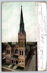 Allentown Pennsylvania~Zions Reformed Church~Tower~Steeple~Gothic~1906 Postcard